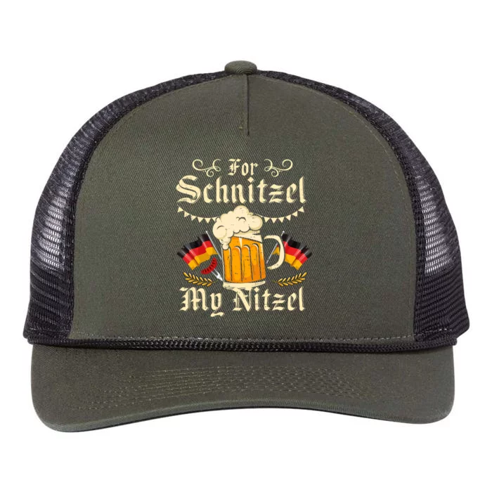 For Schnitzel My Nitzel Funny Oktoberfest Retro Rope Trucker Hat Cap