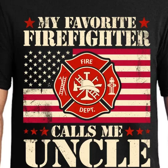 Fire Saying My Favorite Firefighter Calls Me Uncle Great Gift Pajama Set