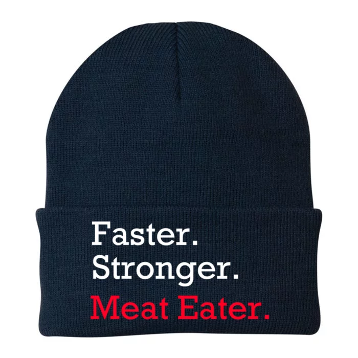 Faster Stronger Meat Eater Vegan Parody Great Gift Knit Cap Winter Beanie