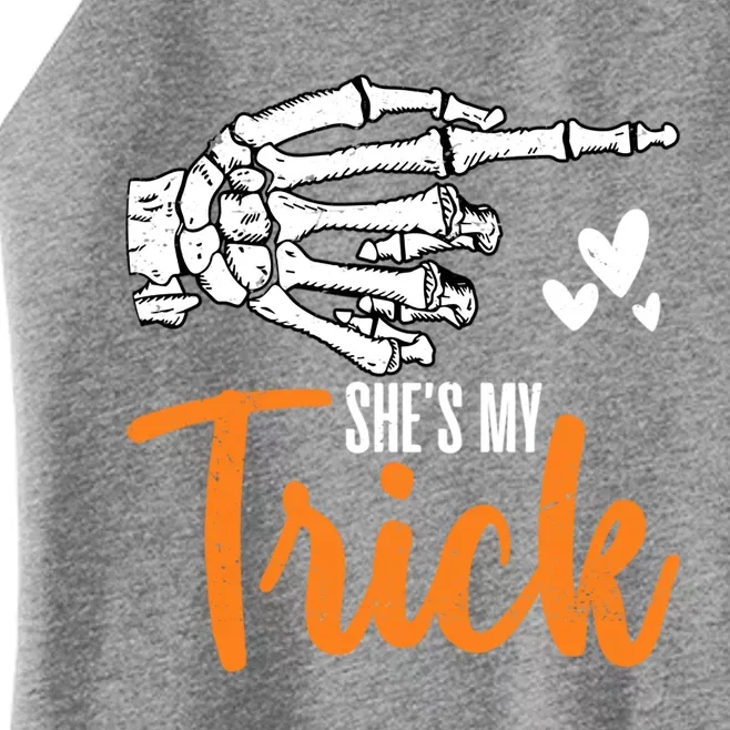 Funny Shes My Trick Skeleton Matching Couples Halloween Day Gift Women’s Perfect Tri Rocker Tank