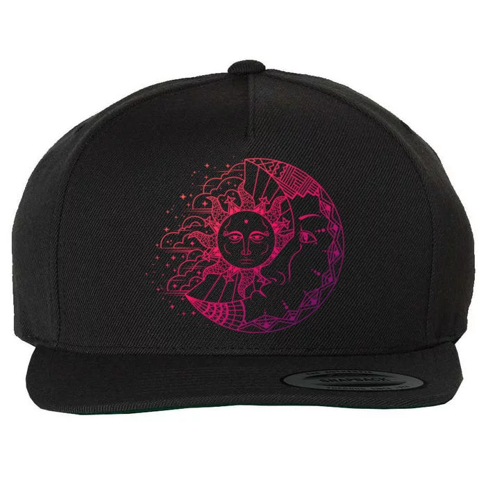 Funny Sun Moon Astrology Astronomer Astronomy Gift Wool Snapback Cap