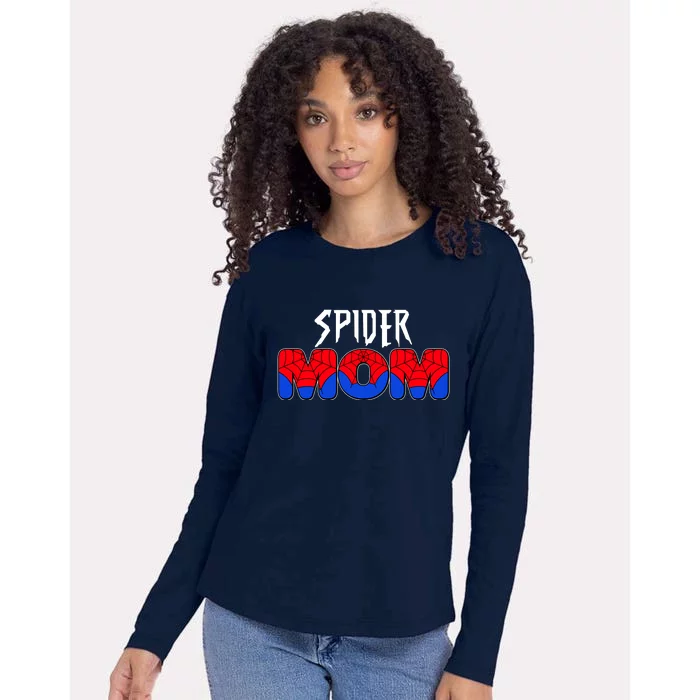 Funny Spider Mom Matching Family Shirts Womens Cotton Relaxed Long Sleeve T-Shirt