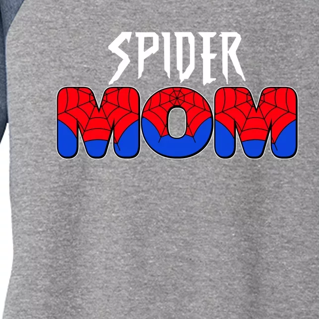 Funny Spider Mom Matching Family Shirts Women's Tri-Blend 3/4-Sleeve Raglan Shirt