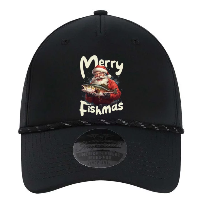 Funny Santa Merry Fishmas Gift Performance The Dyno Cap