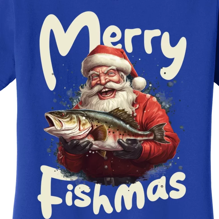 Funny Santa Merry Fishmas Gift Women's T-Shirt