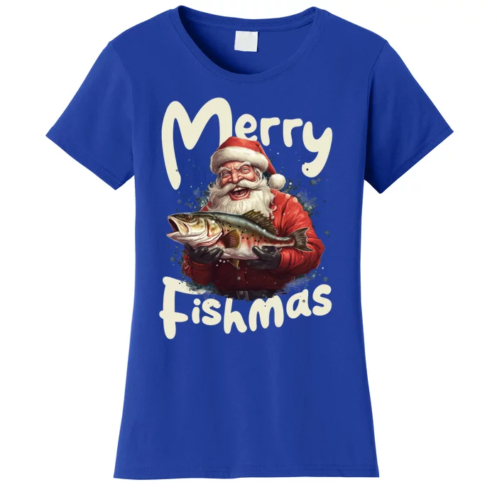 Funny Santa Merry Fishmas Gift Women's T-Shirt