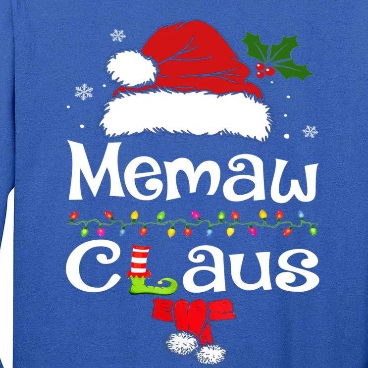 Funny Santa Memaw Claus Christmas Matching Family Funny Gift Tall Long Sleeve T-Shirt