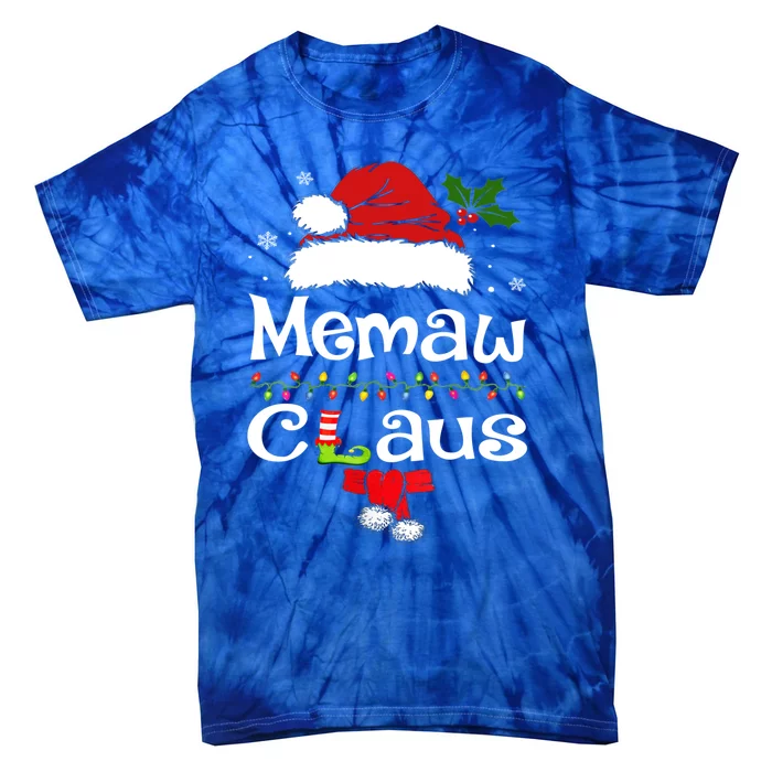 Funny Santa Memaw Claus Christmas Matching Family Funny Gift Tie-Dye T-Shirt