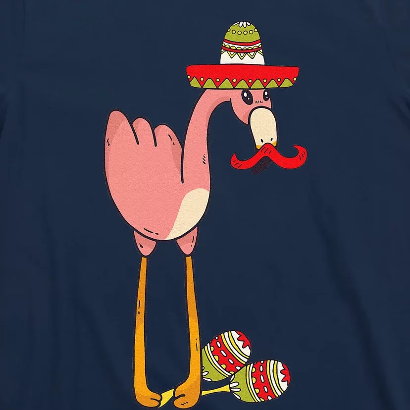 Flamingo Sombrero Mustache Mexican Funny Cinco De Mayo Gift T-Shirt