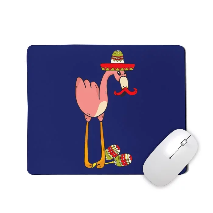 Flamingo Sombrero Mustache Mexican Funny Cinco De Mayo Gift Mousepad