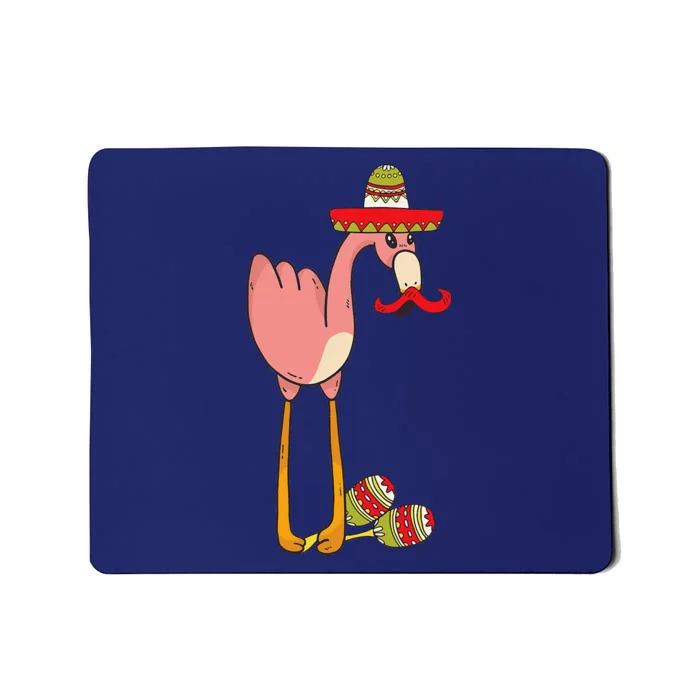 Flamingo Sombrero Mustache Mexican Funny Cinco De Mayo Gift Mousepad