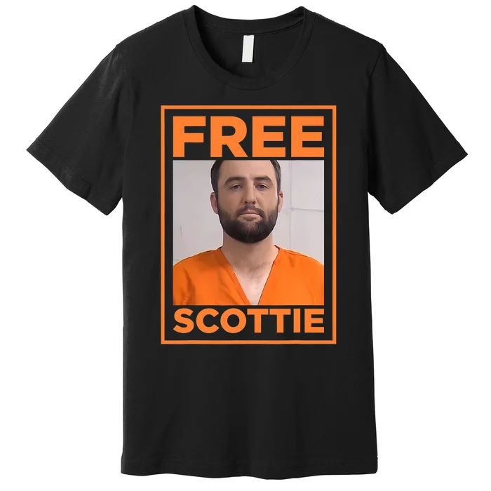 Free Scottie Mug Shot Funny Humour Premium T-Shirt