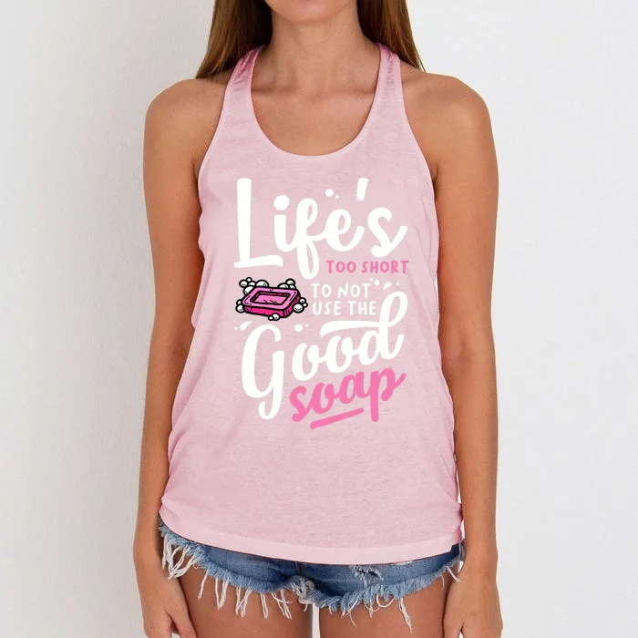 Funny Soap Maker Handmade Soap Making Soapmaking Gift Women's Knotted Racerback Tank