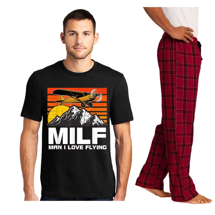 Funny Saying MILF Man I Love Flying Pajama Set