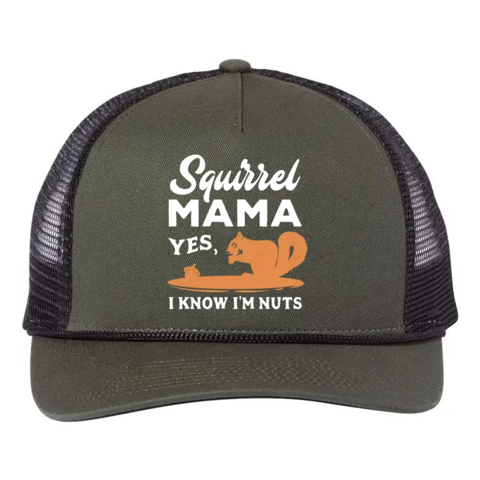 Funny Squirrel Mama Gift Yes I Know I'm Nuts Cute Gift Retro Rope Trucker Hat Cap