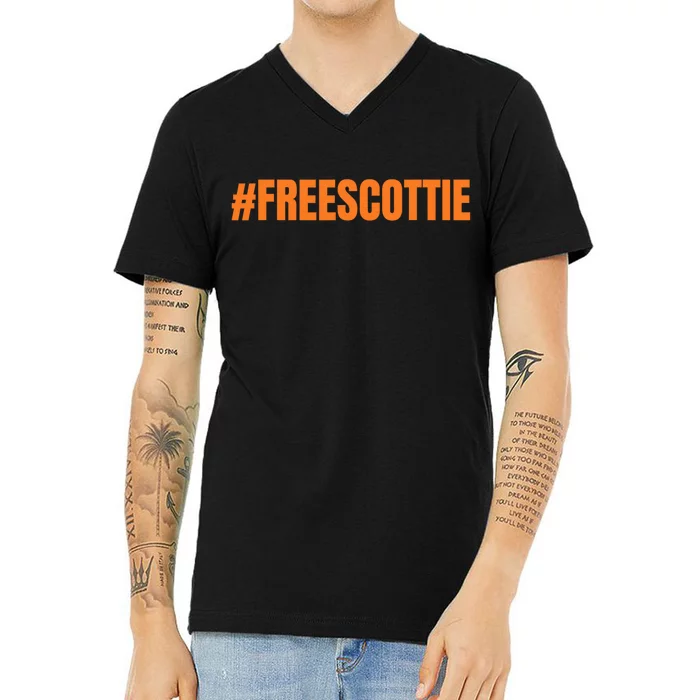 Free Scottie Mugshot V-Neck T-Shirt