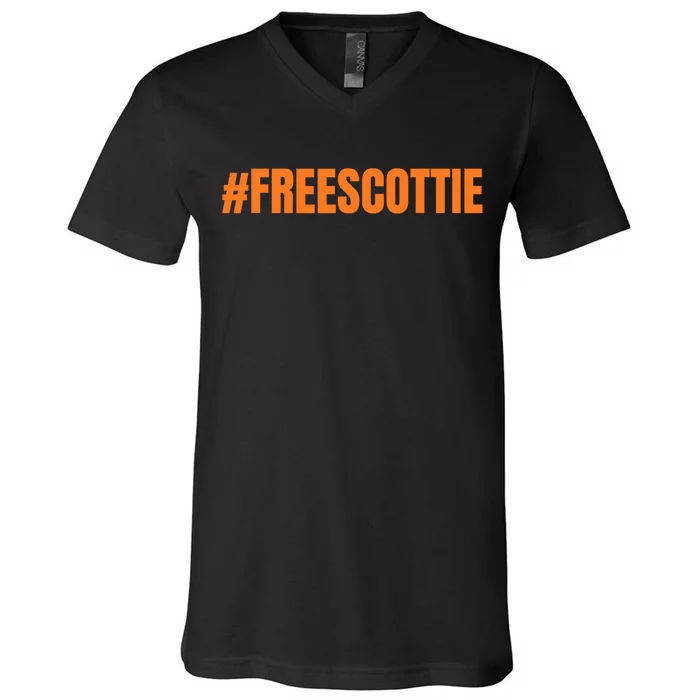 Free Scottie Mugshot V-Neck T-Shirt