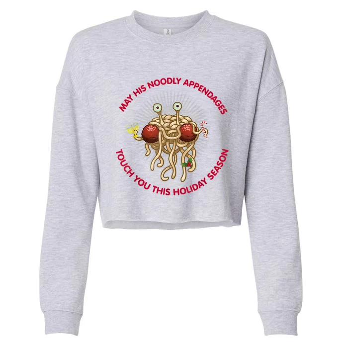 Flying Spaghetti Monster Holiday Gift Cropped Pullover Crew