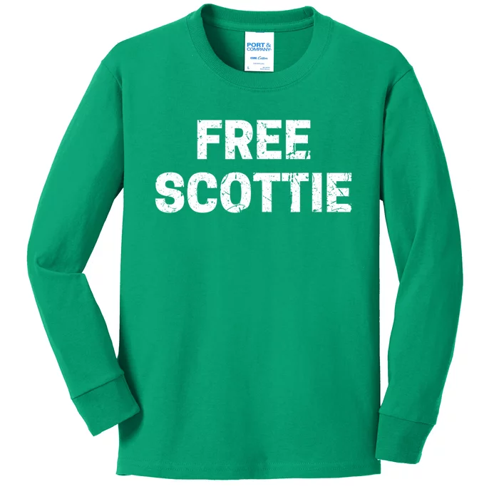 Free Scottie Mugshot Kids Long Sleeve Shirt