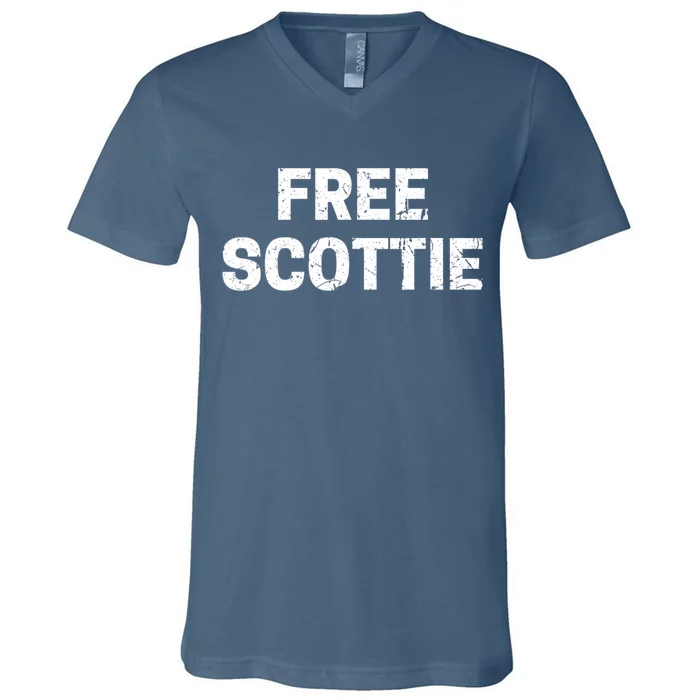 Free Scottie Mugshot V-Neck T-Shirt