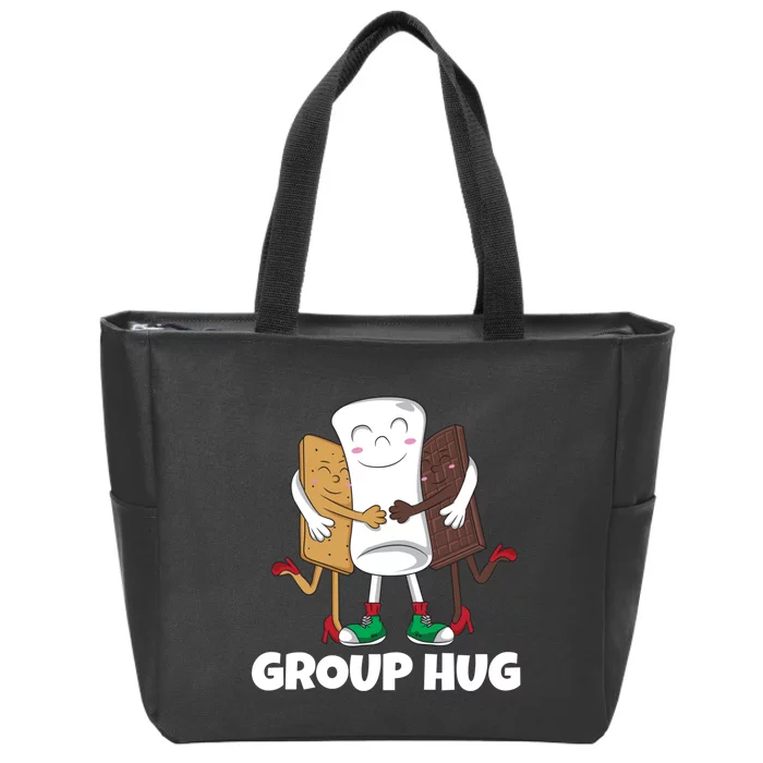 Funny Smores Marshmallow Chocolate Camping Group Hug Zip Tote Bag