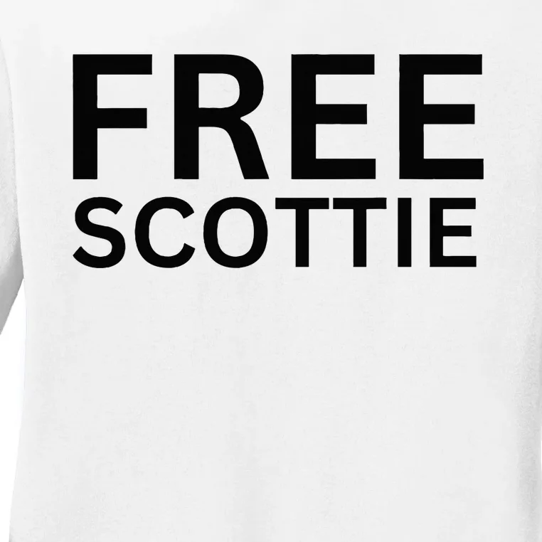 Free Scottie Mug Shot Ladies Long Sleeve Shirt