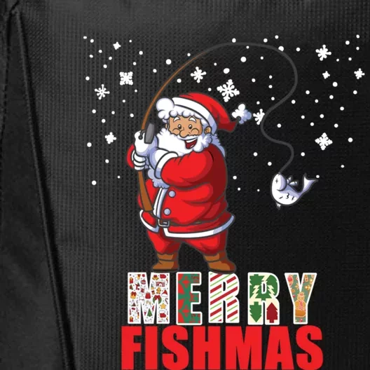 Funny Santa Merry Fishmas Christmas Family Matching Pajama Gift City Backpack