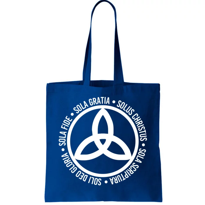 Five Solas Meaningful Gift Christian Trinity Triquetra Tote Bag