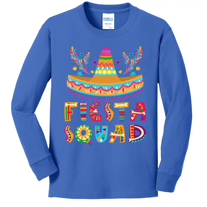 Fiesta Squad Mexican Party Cinco De Mayo Kids Long Sleeve Shirt