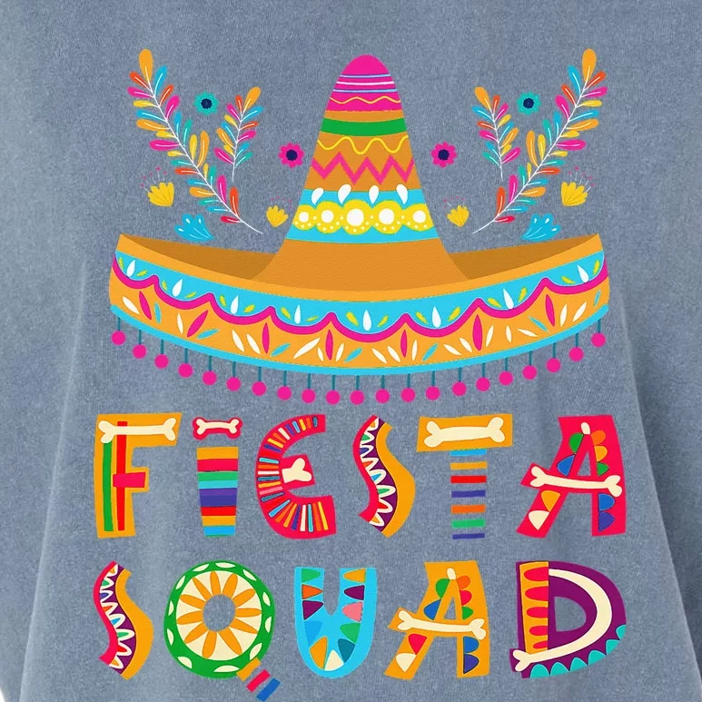 Fiesta Squad Mexican Party Cinco De Mayo Garment-Dyed Women's Muscle Tee