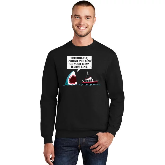 Funny Shark Movie Polite Shark Dinomike Tall Sweatshirt