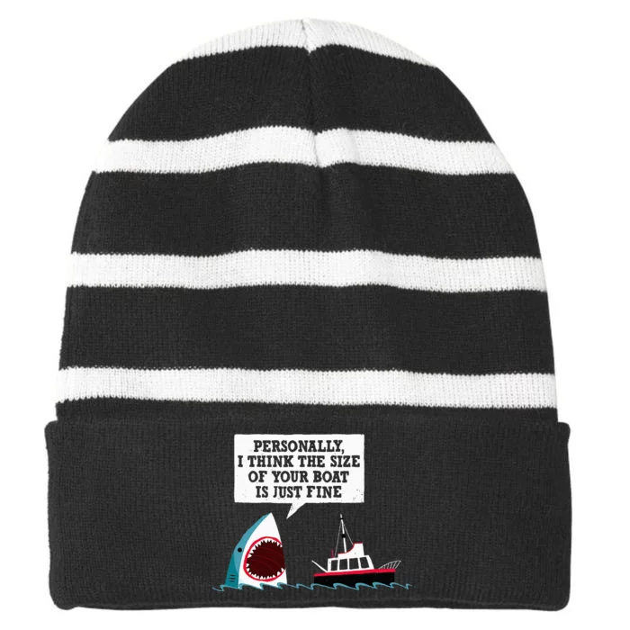 Funny Shark Movie Polite Shark Dinomike Striped Beanie with Solid Band