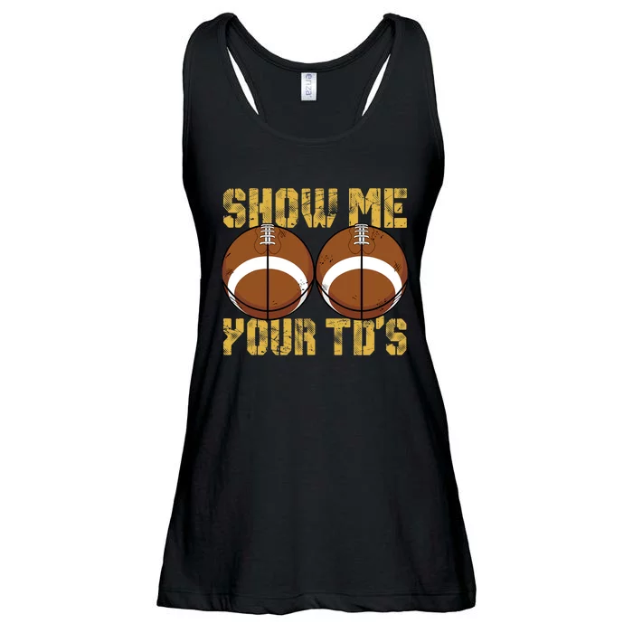 Funny Show Me Your TDs Fantasy Football Ladies Essential Flowy Tank