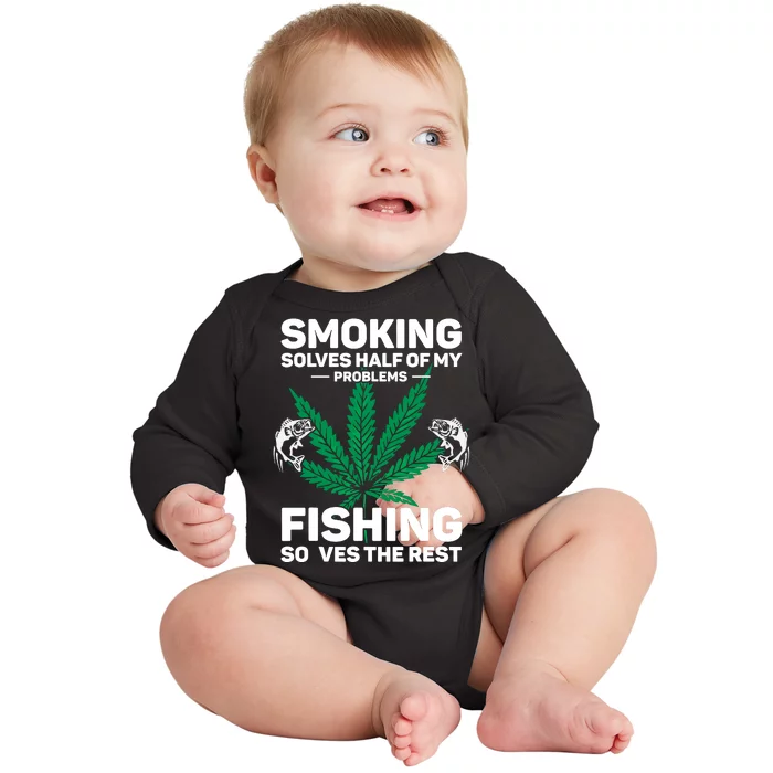 Fishing Solves Most Of My Problems Hunting Solves The Rest Baby Long Sleeve Bodysuit