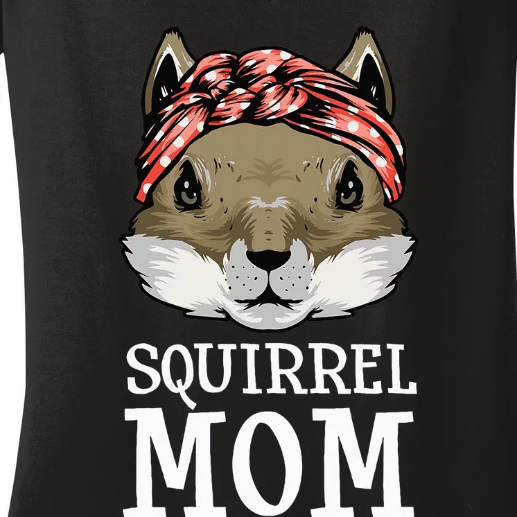 Funny Squirrel Mom Rodent Gopher Chipmunk Lover Women Women's V-Neck T-Shirt