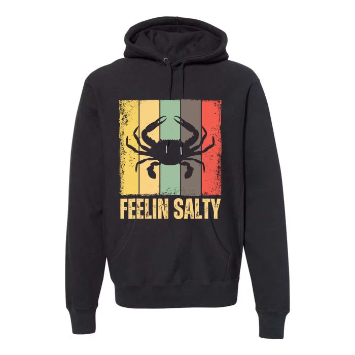 Feelin Salty Maryland Crab Retro Vintage Premium Hoodie