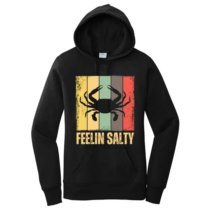 Feelin Salty Maryland Crab Retro Vintage Women's Pullover Hoodie