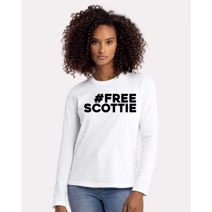 Free Scottie Mugshot Womens Cotton Relaxed Long Sleeve T-Shirt