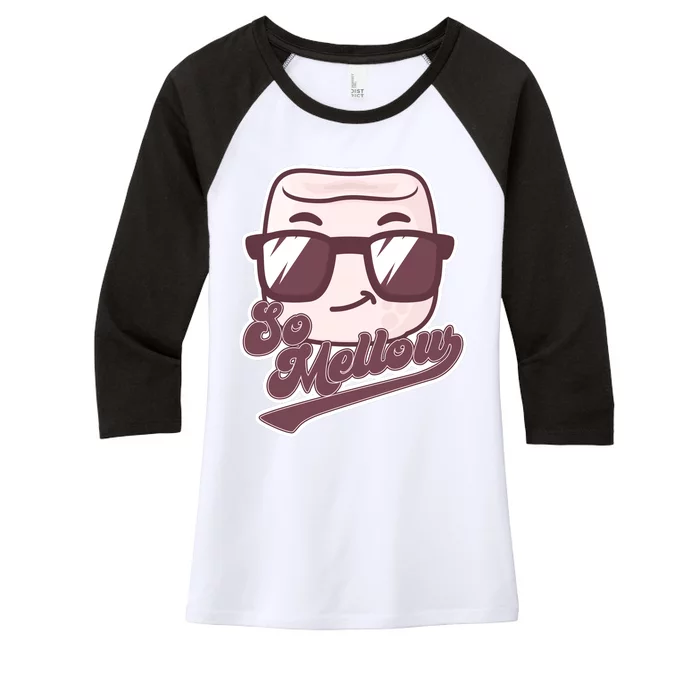 Funny So Mellow Cool Marshmallow Women's Tri-Blend 3/4-Sleeve Raglan Shirt