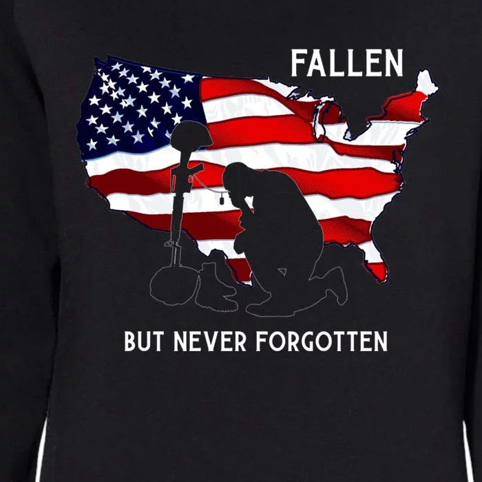 Fallen Soldier Memorial Day Patriotic Never Forgotten Gift Womens California Wash Sweatshirt