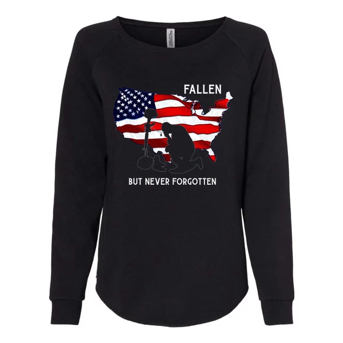 Fallen Soldier Memorial Day Patriotic Never Forgotten Gift Womens California Wash Sweatshirt