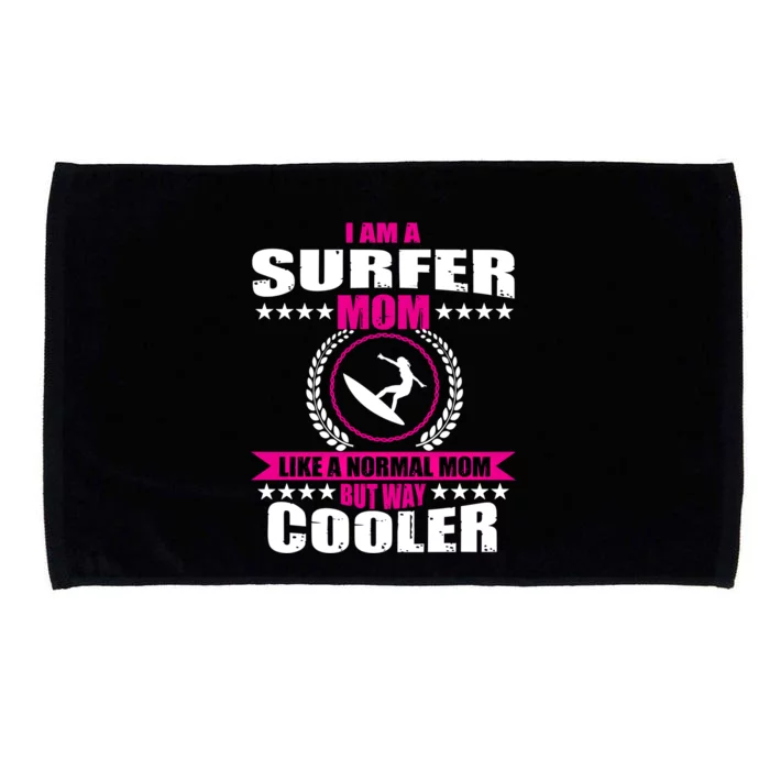 Funny Surfer Mom Saying Surfing Hawaii Beach Gift Microfiber Hand Towel