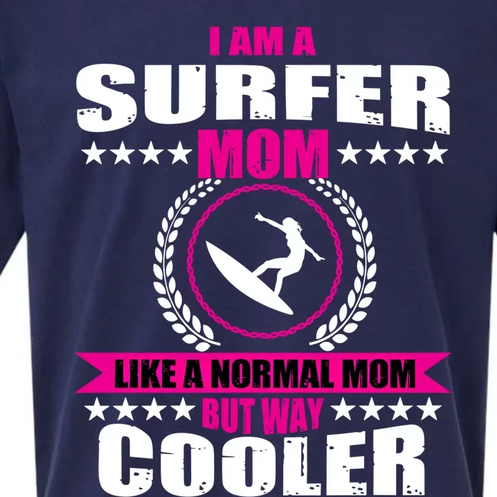 Funny Surfer Mom Saying Surfing Hawaii Beach Gift Sueded Cloud Jersey T-Shirt