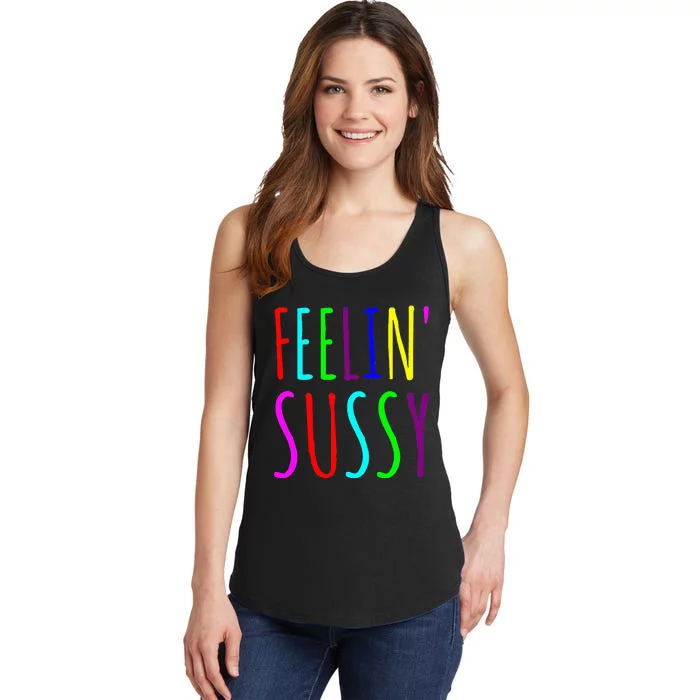 Feelin Sussy Mobile Gamer Funny Sus Imposter Crew Colors Ladies Essential Tank