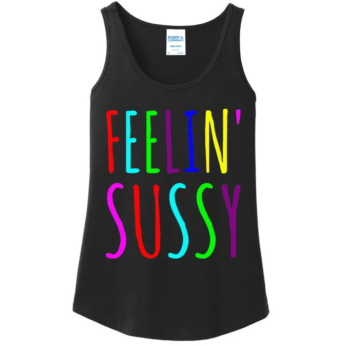 Feelin Sussy Mobile Gamer Funny Sus Imposter Crew Colors Ladies Essential Tank