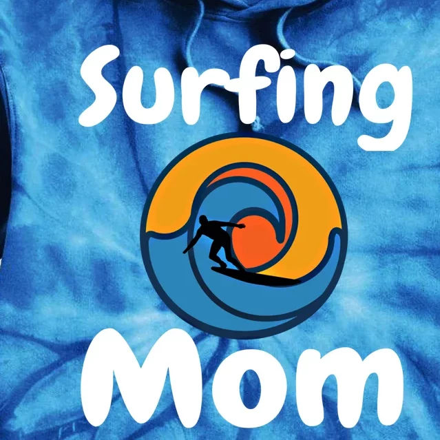 Funny Surfing Mom Surfer Mother Retro Sunrise Sunset Surf Gift Tie Dye Hoodie