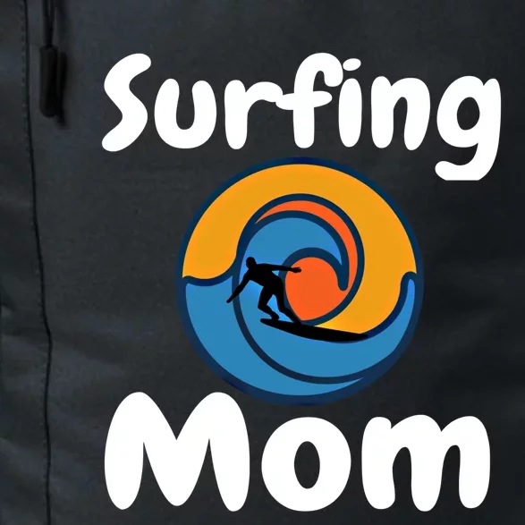 Funny Surfing Mom Surfer Mother Retro Sunrise Sunset Surf Gift Daily Commute Backpack