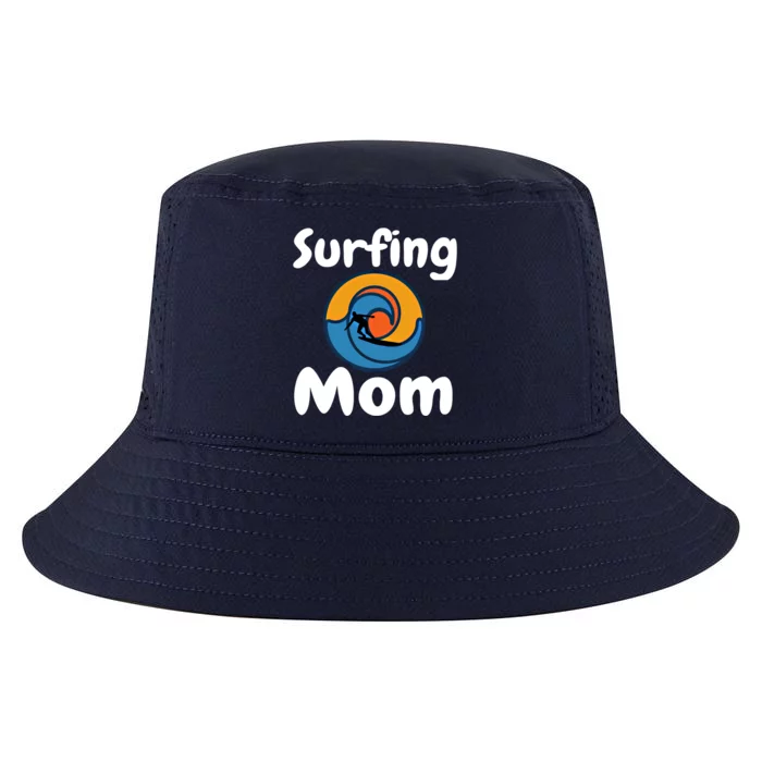 Funny Surfing Mom Surfer Mother Retro Sunrise Sunset Surf Gift Cool Comfort Performance Bucket Hat