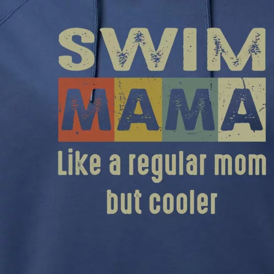 Funny Swim Mom Definition Proud Swimming Mom Gift Funny Gift Performance Fleece Hoodie