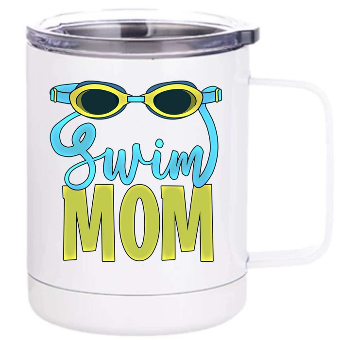 Funny Swim Mom Gift Cute Swimmer Swimming Coach Funny Gift Front & Back 12oz Stainless Steel Tumbler Cup